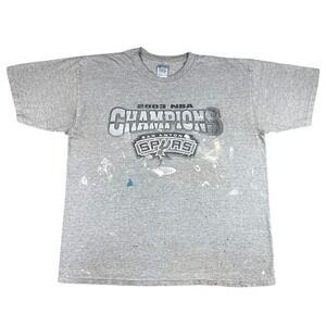 2003 NBA Champions San Antonio Spurs Vintage NBA T-Shirt Men's XL Gray Sports